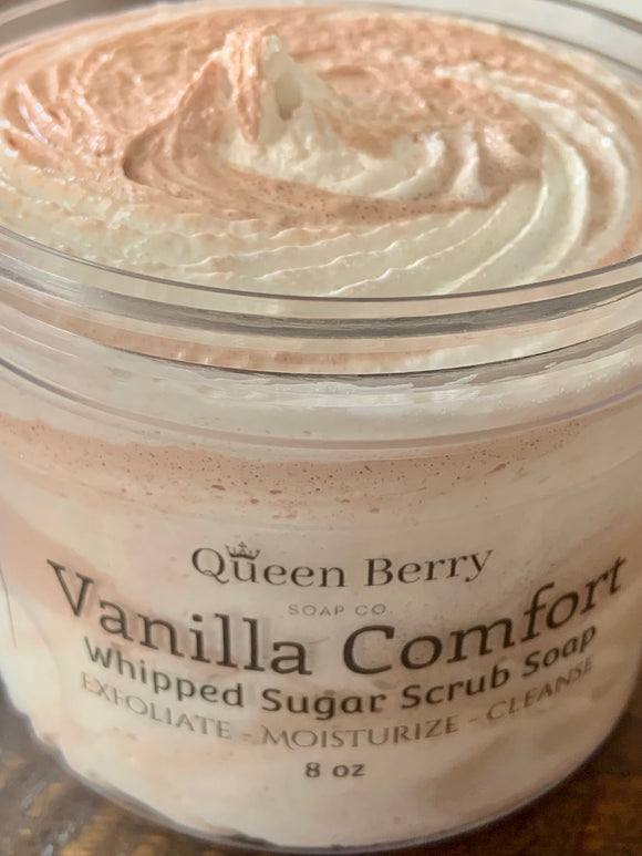 Vanilla Comfort - Whipped Sugar Scrub Soap - Paraben and Cruelty Free