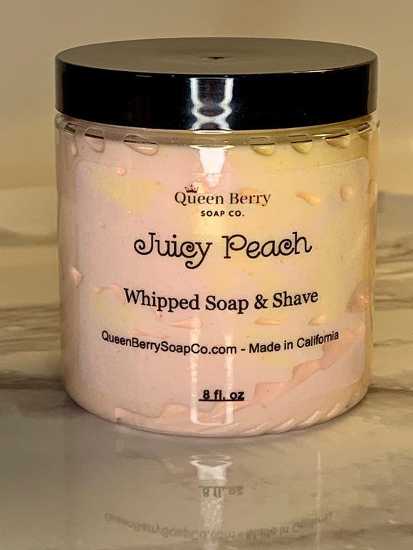 Juicy Peach - Whipped Soap & Shave- Paraben Free and Cruelty Free