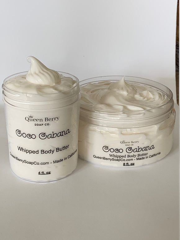 Cocoa Nut Cabana - Whipped Body Butter Lotion  - Shea Butter  - No Colorants -  Cream / Lotion - Paraben Free, Cruelty Free