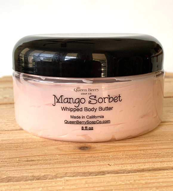 Whipped Body Butter - Shea Butter - Mango Sorbet - Paraben Free and Cruelty Free - Hand & Body Cream - Great for Dry Skin