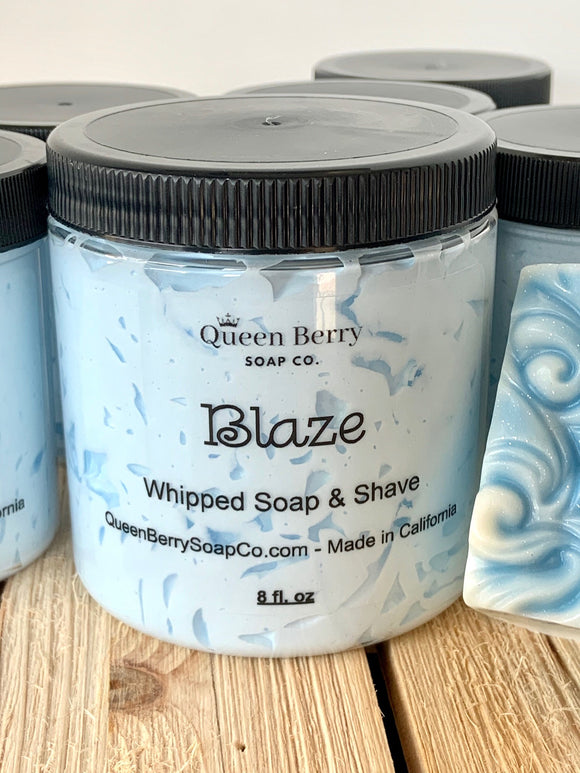 Whipped Soap & Shave - Blaze - Fluffy Whip Soap - Paraben and Cruelty Free - Creamy and Soft