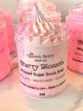 Cherry Blossom Whipped Sugar Scrub Soap  - Exfoliate - Cleanse - Paraben and Cruelty Free