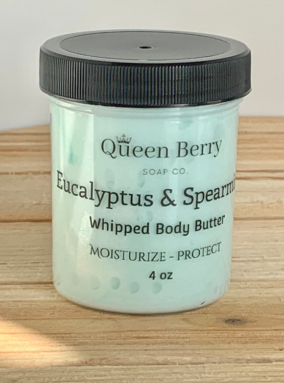 Whipped Body Butter - Eucalyptus and Spearmint - Hand & Body Cream - Paraben and Cruelty Free