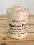Whipped Soap & Shave - Monkey Farts - Fluffy, Creamy Whipped Soap - Cleanse | Shave | Moisturize -Body Wash - Paraben and Cruelty Free