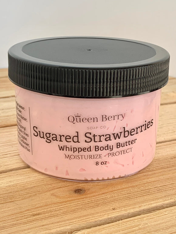 Sugared Strawberries - Whipped Body Butter - Paraben and Cruelty Free - Moisturize & Protect - Hand Lotion - Body Cream