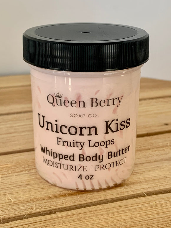 Unicorn Kiss - Fruity Loops - Whipped Body Butter - Hand & Body Lotion - Paraben and Cruelty Free - Thick Body Cream