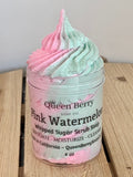 Pink Watermelon Sugar - Whipped Sugar Scrub Soap - Exfoliate, Clean and Moisturize - Paraben and Cruelty Free