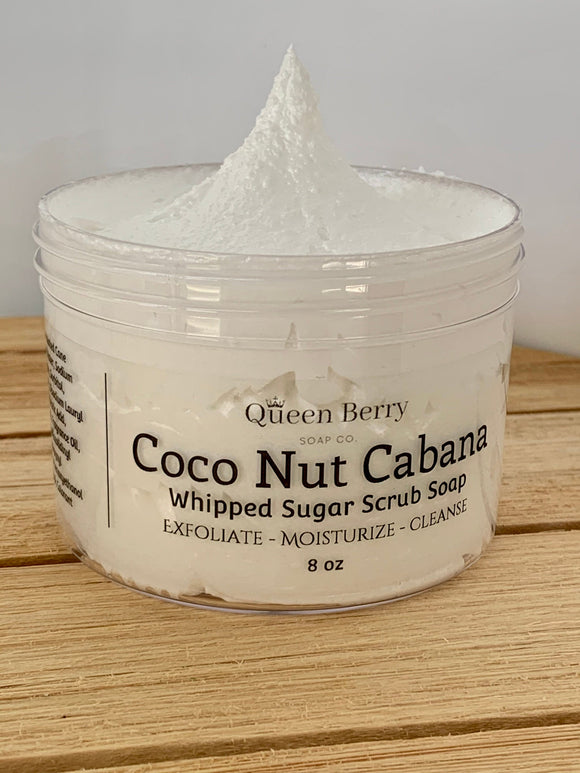 CoCoa Nut Cabana - Whipped Sugar Scrub Soap - Paraben and Cruelty Free  - No Colorants - Exfoliate | Cleanse