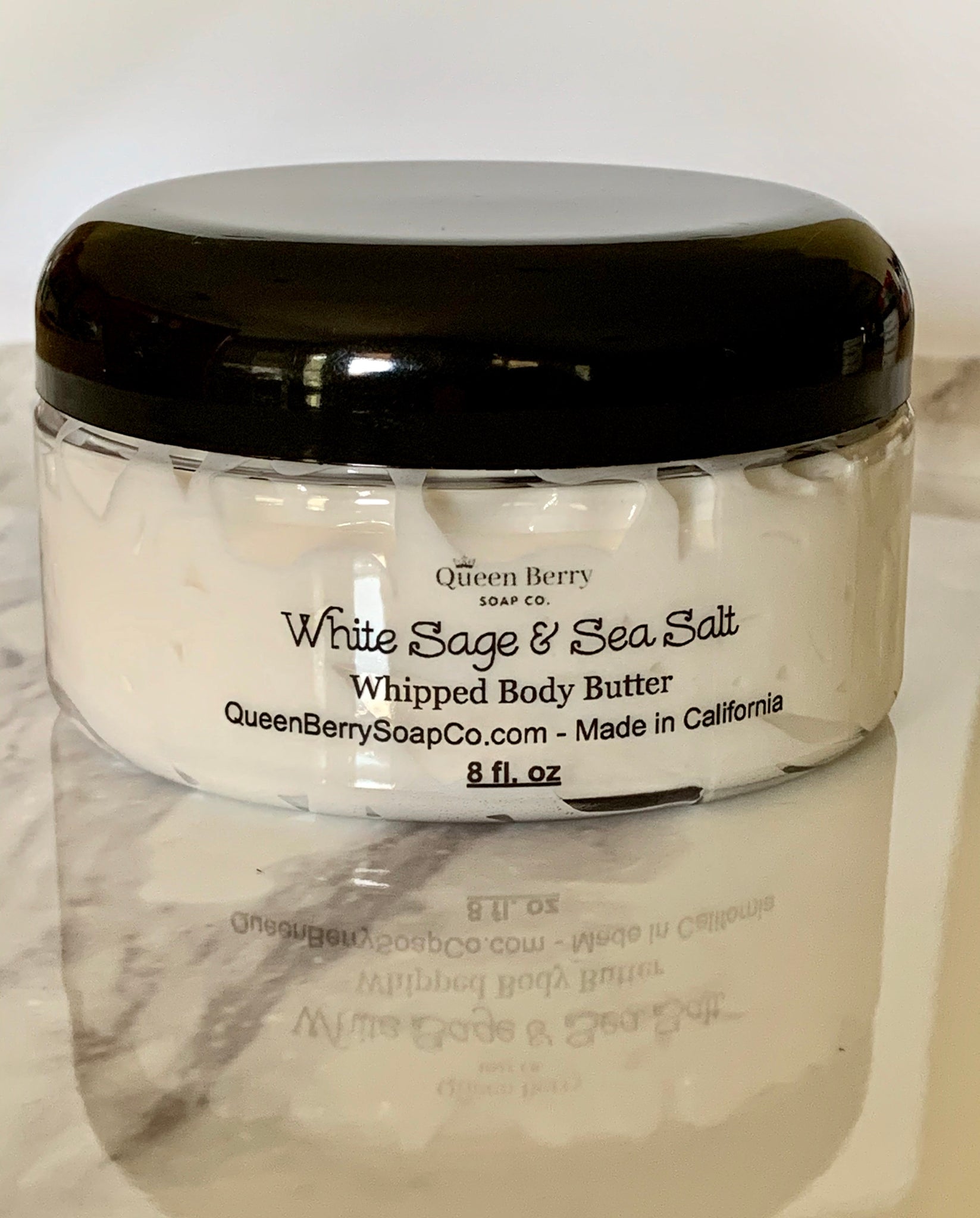 Whipped Body Butter - White Sage and Sea Salt - Color Free - Hand and –  Queen Berry Soap Co